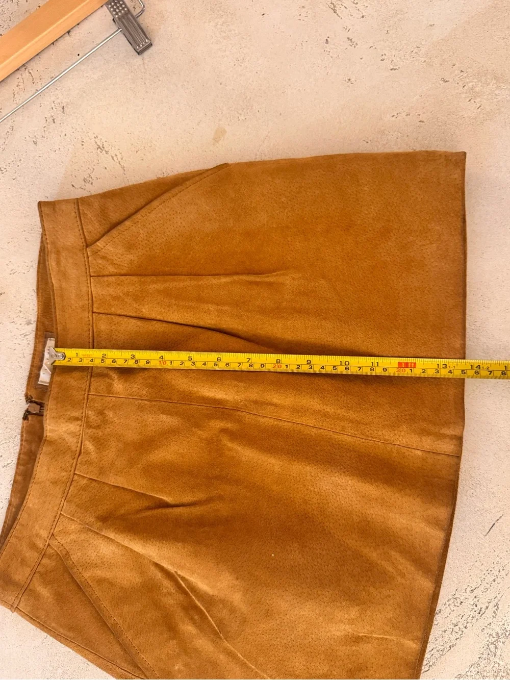 I Love H81 Camel Suede Leather Mini Skirt